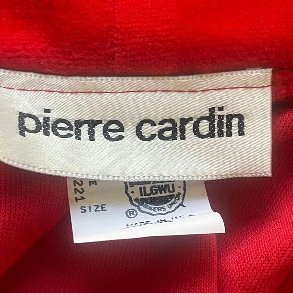 Pierre Cardin Vintage Red Velvet Woman’s Button Down Robe Union Made - Picture 5 of 9